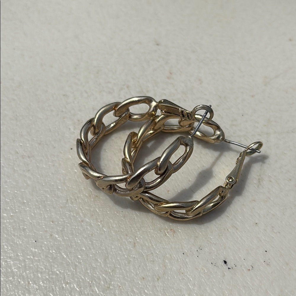 3/$20 Faux Gold Hoop Earrings